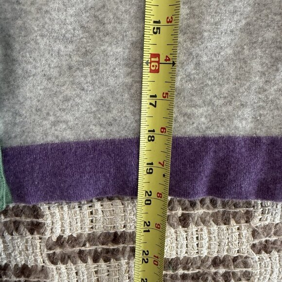 Orvis Cashmere Color block Cardigan Sweater Size Medium Gray Pink Purple - Picture 6 of 6